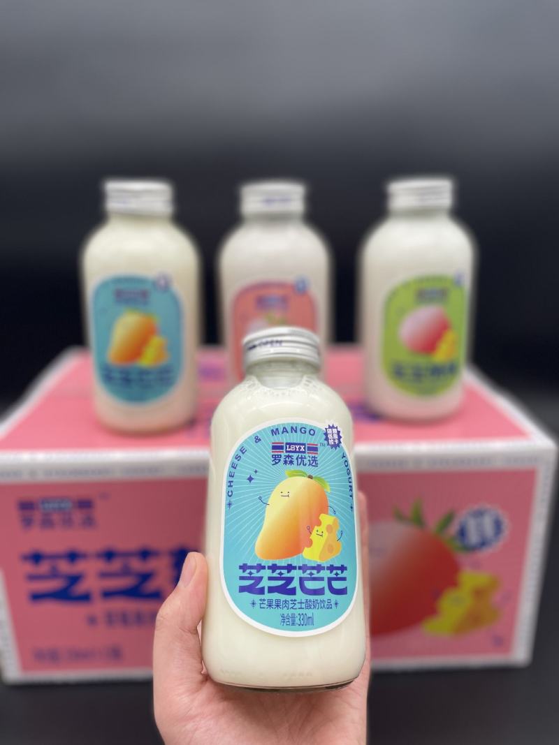 玻璃瓶酸奶！果粒芝士酸奶！罗森优选！便利供应！源头厂家！