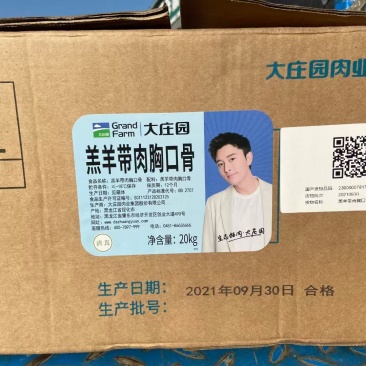 大庄园羔羊带肉胸口骨20kg/件大庄园羔羊带肉胸口骨