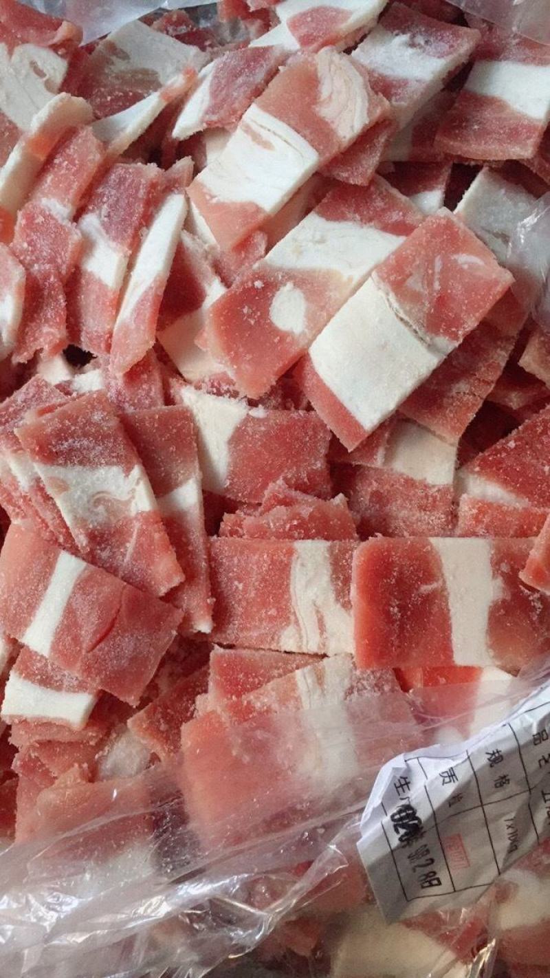 新鲜冻五花肉片小肉片肉块肉丁10KG一箱整箱20斤江