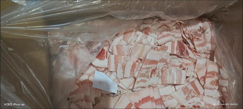 新鲜冻五花肉片小肉片肉块肉丁10KG一箱整箱20斤江