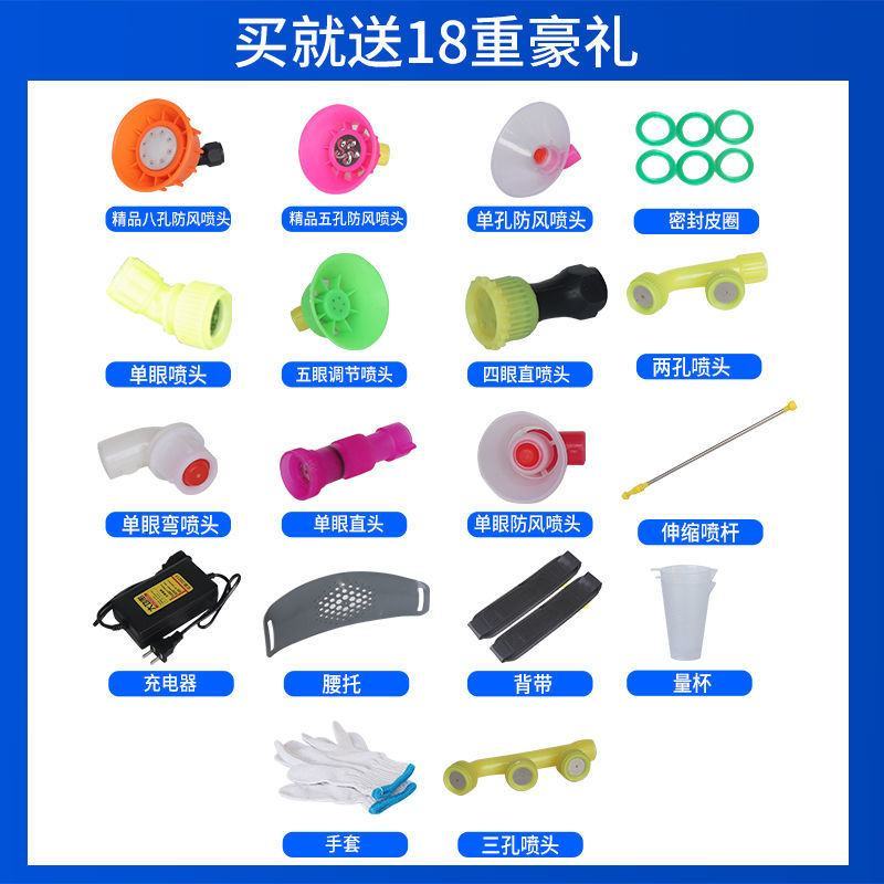 电动喷雾器送风筒农用锂电双泵高压手提喷雾器大功率迷雾打药