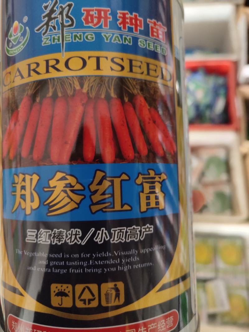 胡萝卜种子。杂交品种。新品种，柱心细
