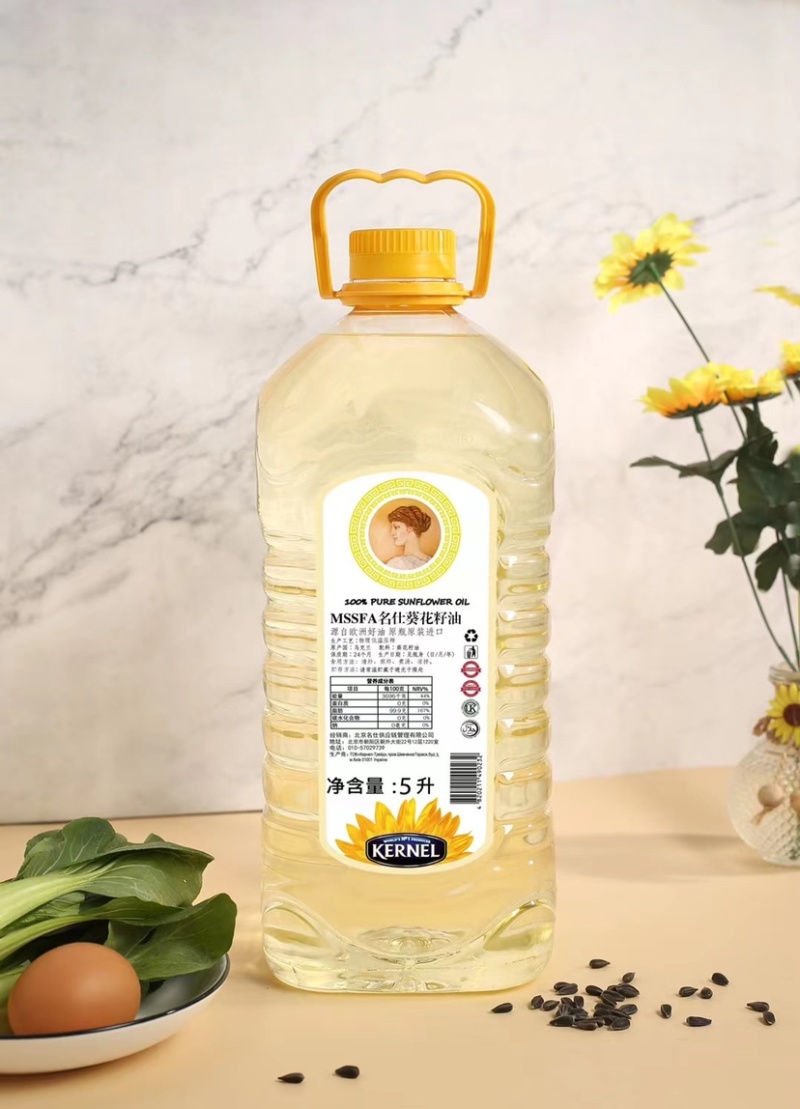乌克兰原装进口葵花籽油，（5升，1箱3桶）