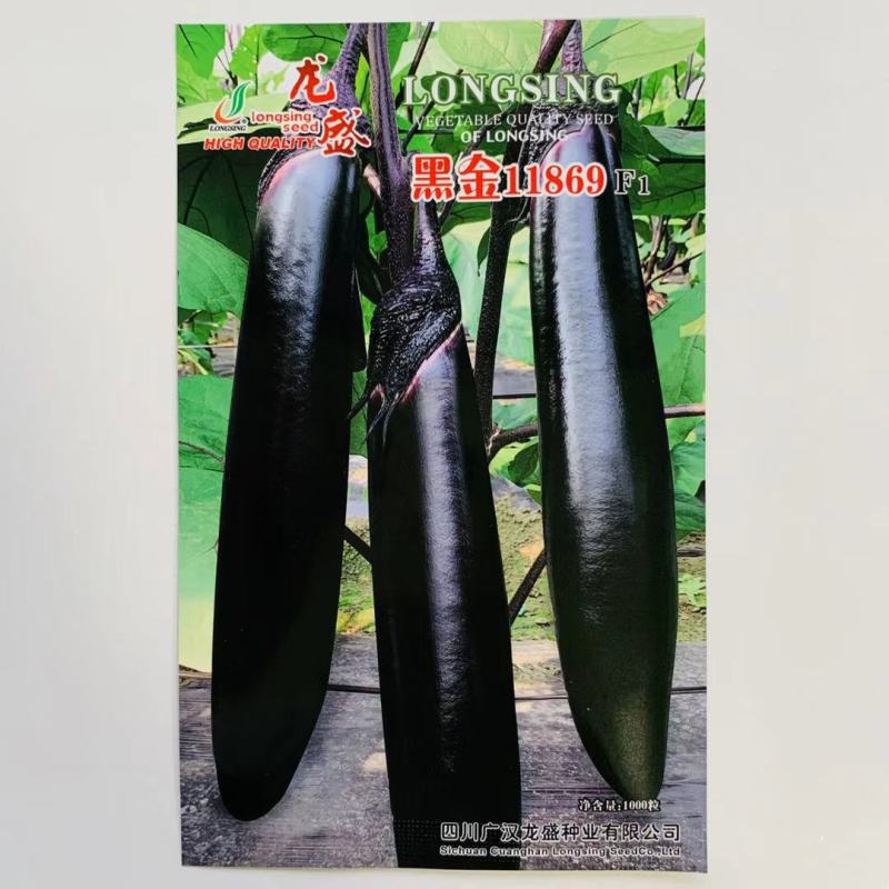 紫黑茄种子龙盛黑金11869早熟品种杂交一代种子