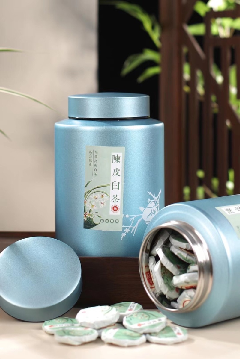 陈皮白茶小茶饼松压老白茶福鼎白茶与陈皮500g耐泡好喝