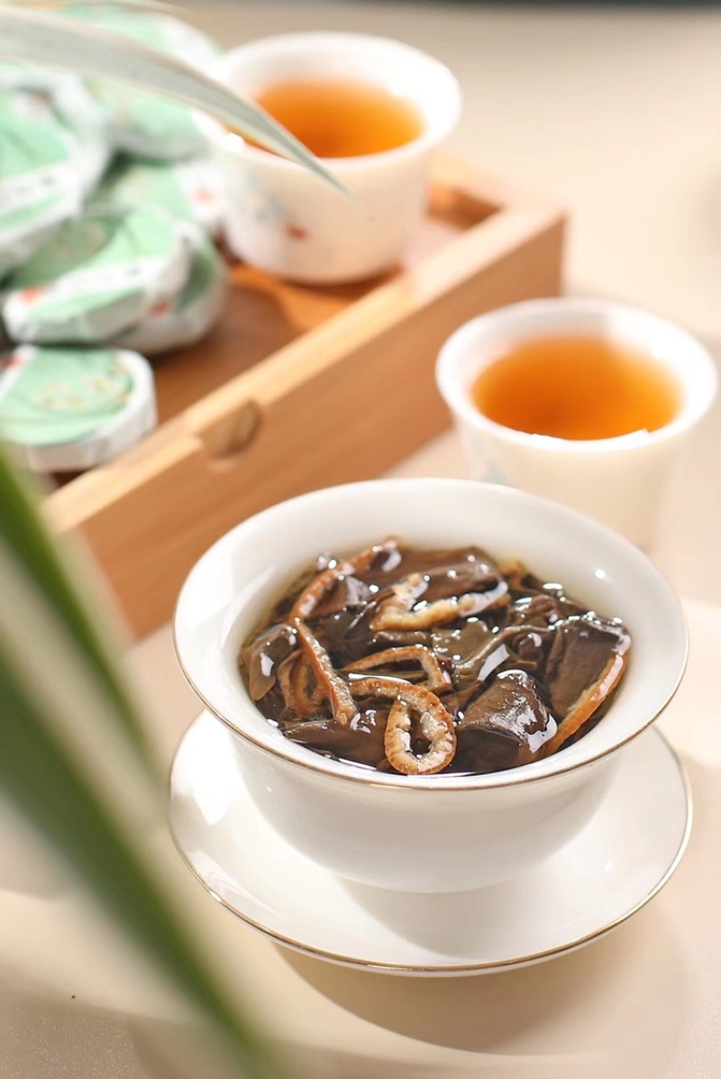 陈皮白茶小茶饼松压老白茶福鼎白茶与陈皮500g耐泡好喝