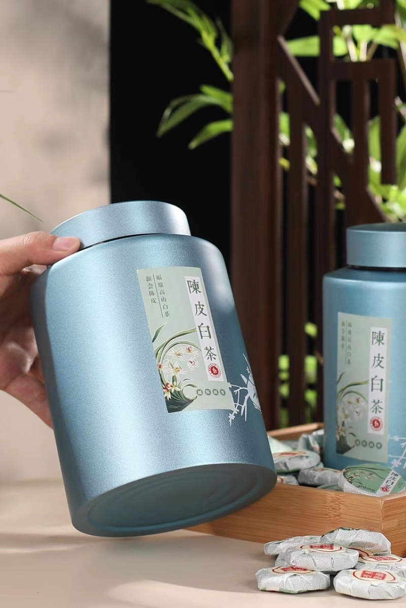 陈皮白茶小茶饼松压老白茶福鼎白茶与陈皮500g耐泡好喝