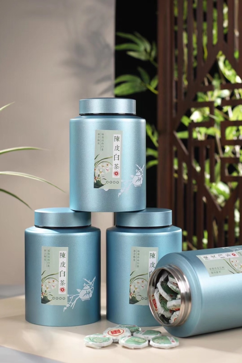 陈皮白茶小茶饼松压老白茶福鼎白茶与陈皮500g耐泡好喝