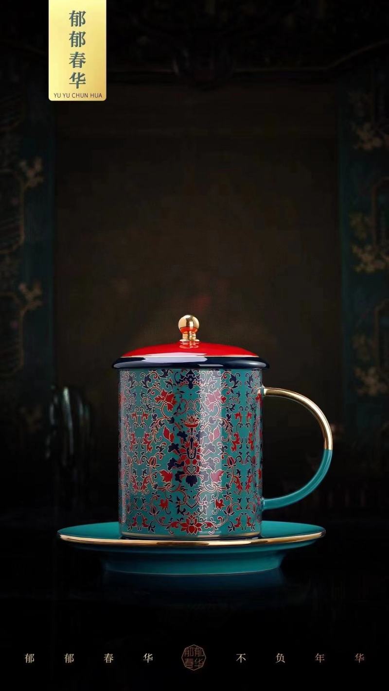 高端陶瓷办公茶杯3200一箱16套