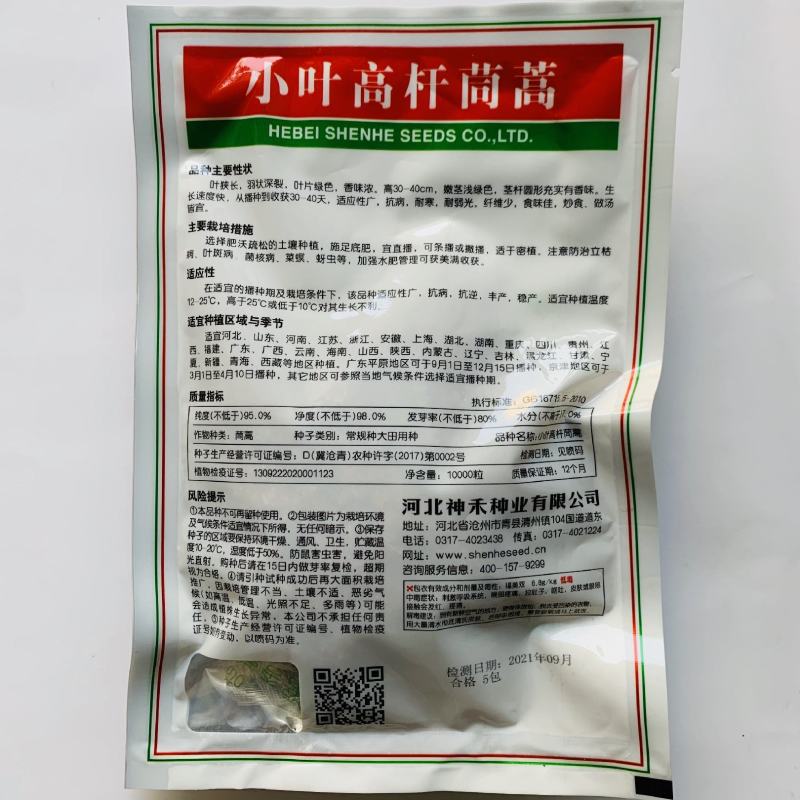 神禾小叶高杆茼蒿种子香味浓抗病耐寒茼蒿菜种籽蓬蒿桐花菜