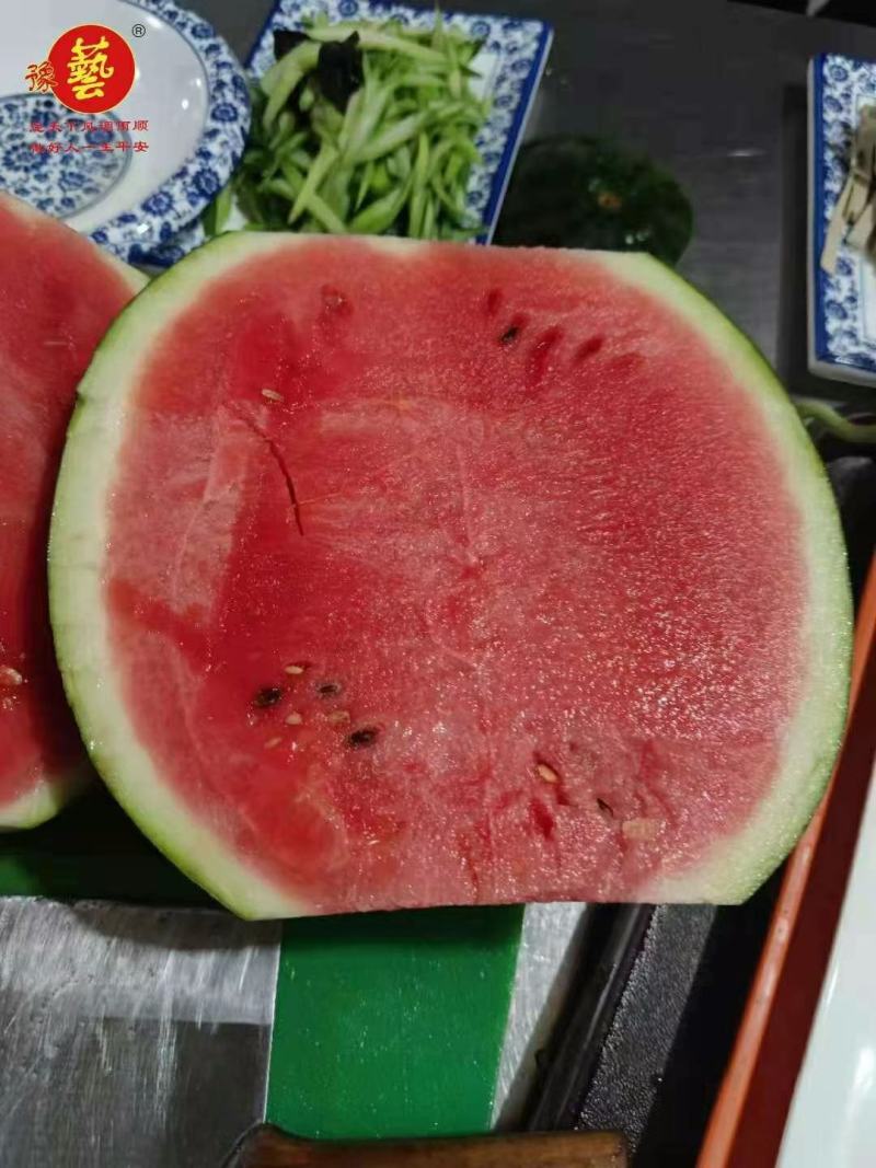 豫艺黑娃二号西瓜种子黑皮大红瓤耐低温早熟口感好