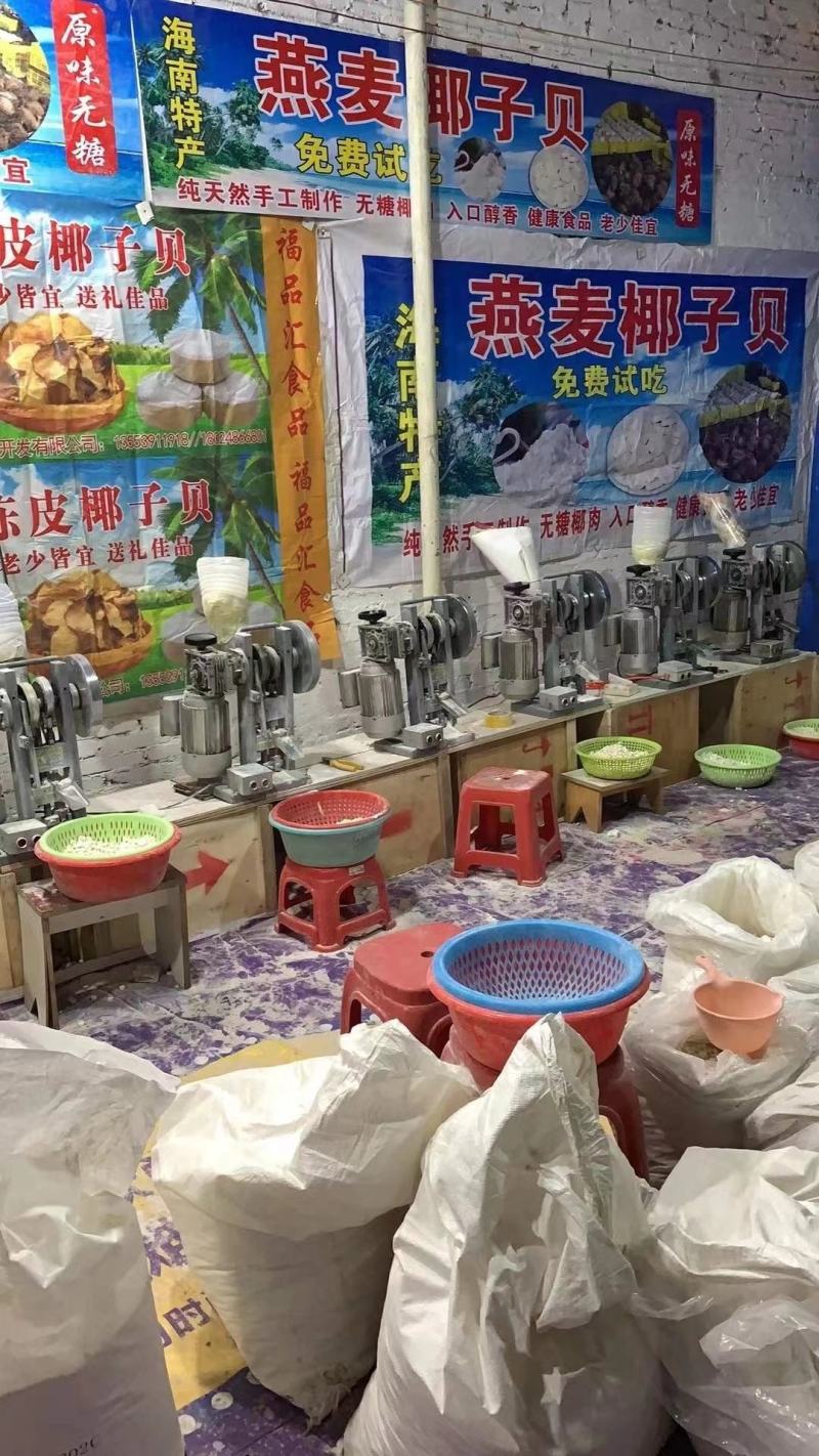 海南特产现场加工燕麦椰子贝燕麦椰子贝粉原料及机器