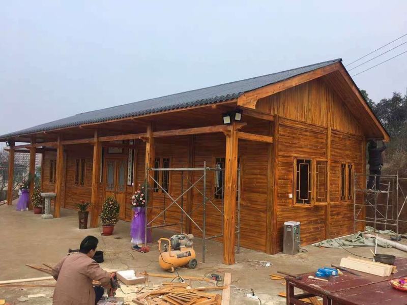 定制单层双层防腐木木屋别墅户外度假屋移动现代木屋民宿景区