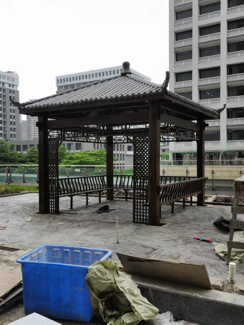 凉亭户外庭院定制防腐木仿古六角四角亭别墅花园景观休闲实木