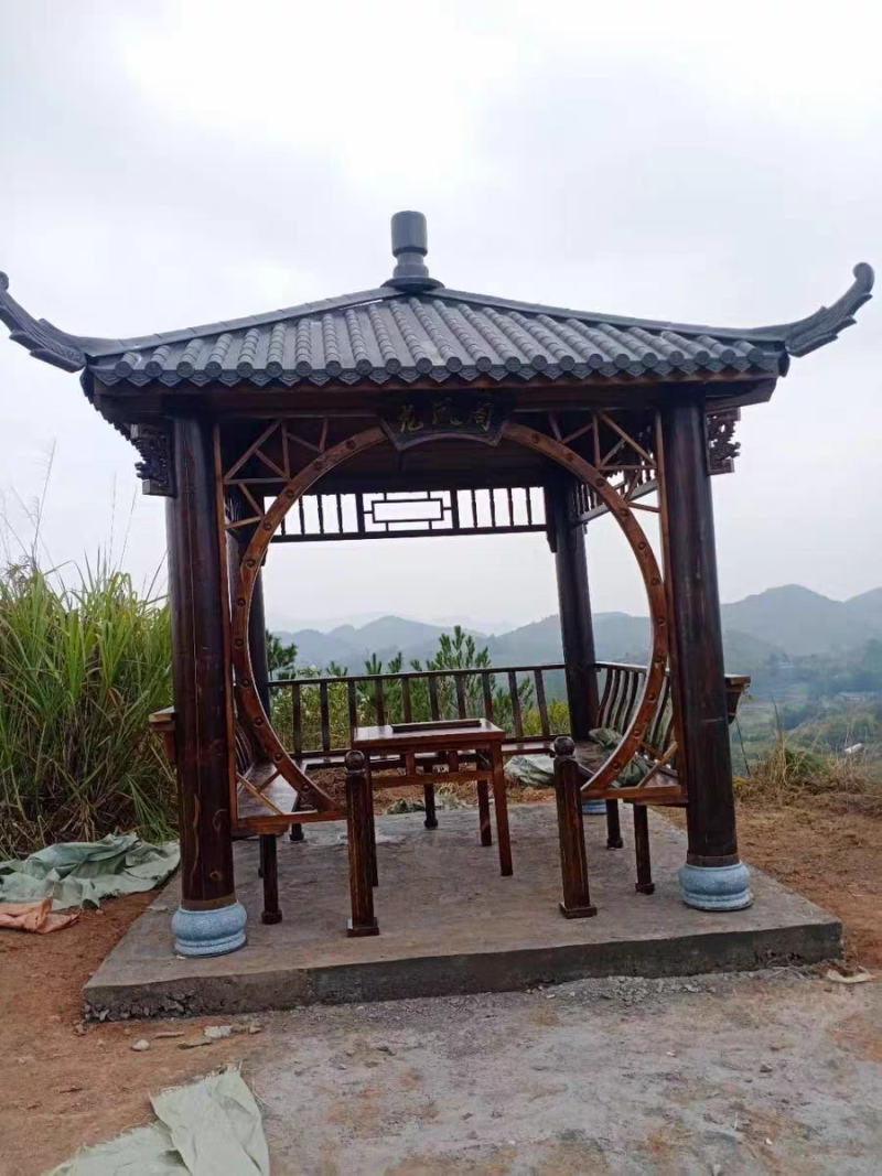 凉亭户外庭院定制防腐木仿古六角四角亭别墅花园景观休闲实木