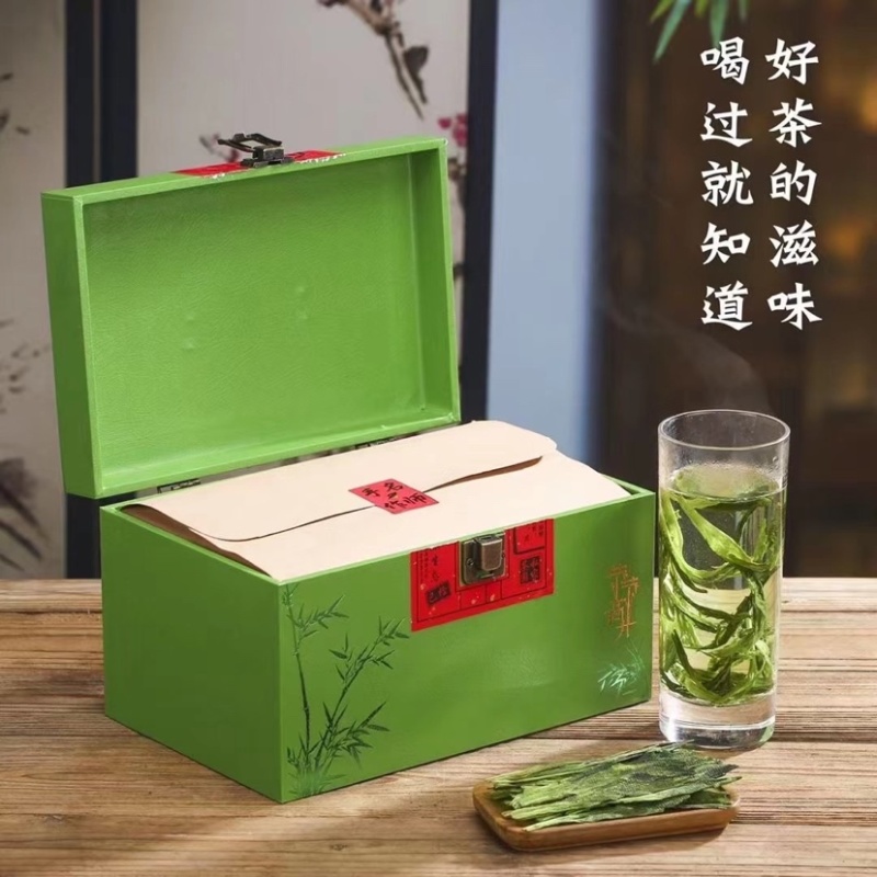 猴魁绿茶新茶木箱装500克