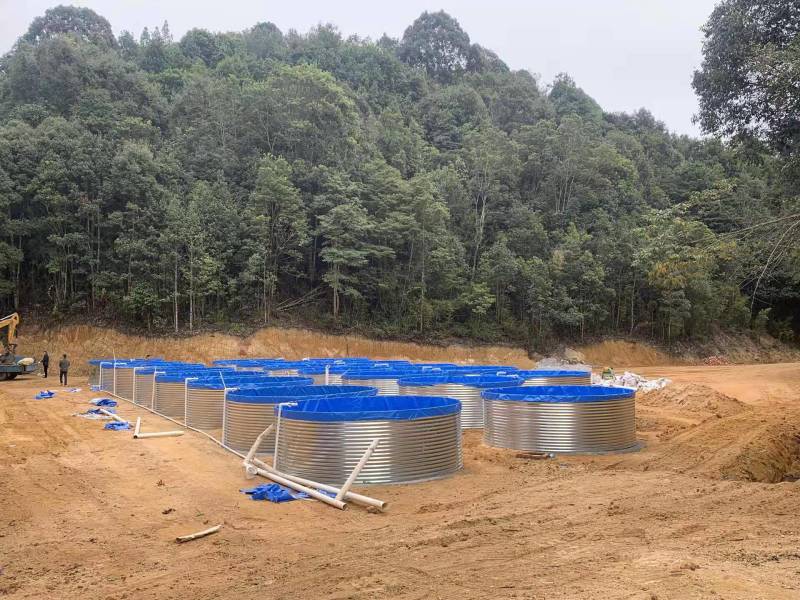 新式农村高密度镀锌板帆布鱼池山地储水池农业灌溉池