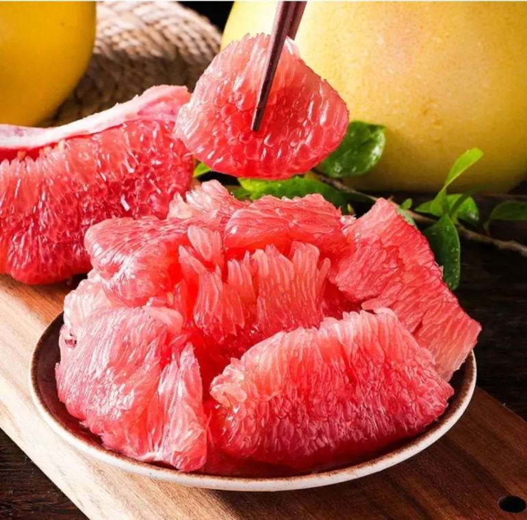 山红柚子果肉特写