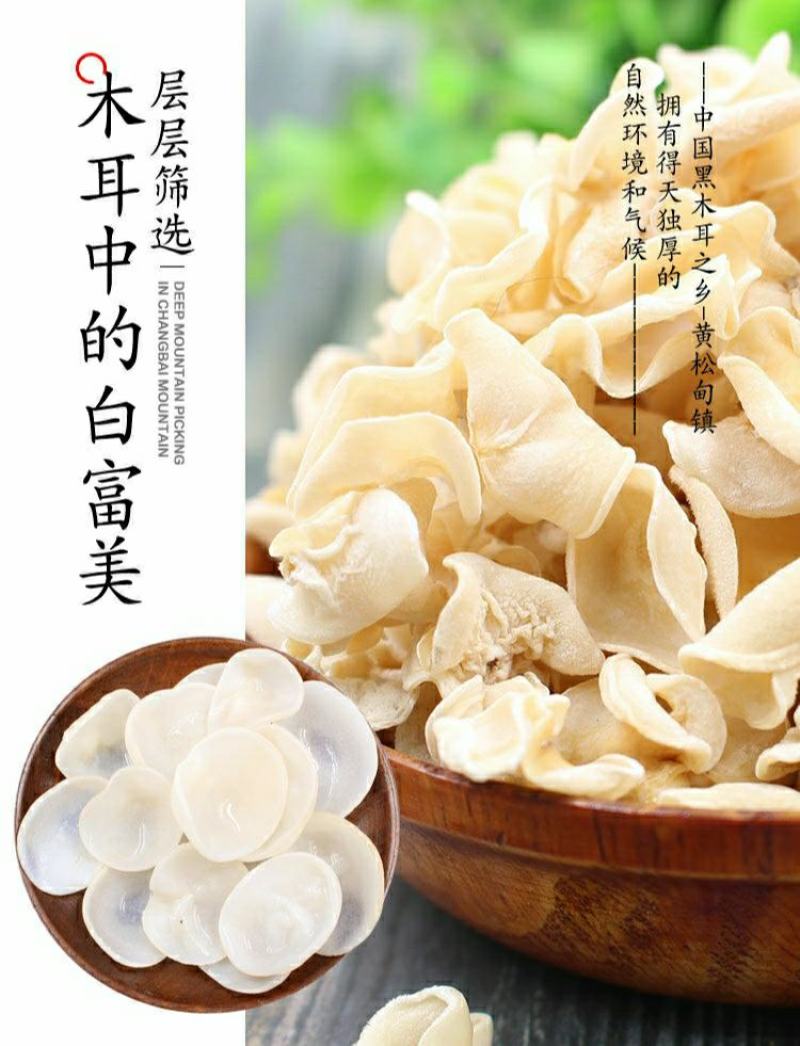 长白山玉木耳东北特产白木耳清脆爽口营养美味干货包邮