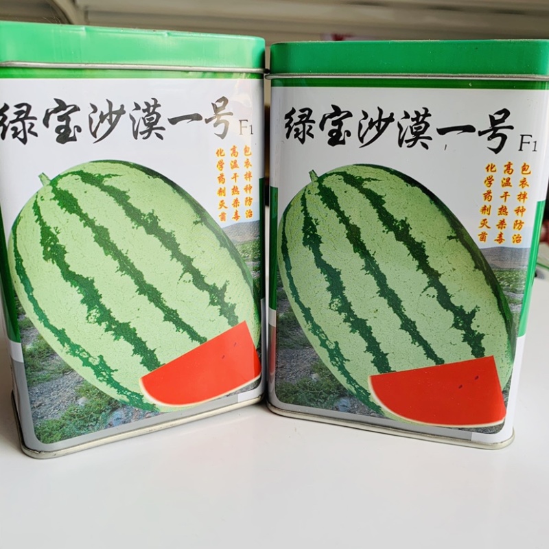 绿宝沙漠一号西瓜种子花皮椭圆形瓤色正宗大红双红大果皮薄