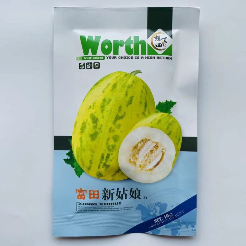 甜瓜种子富田新姑娘早熟高糖新品种表皮亮丽白瓤肉脆爽囗