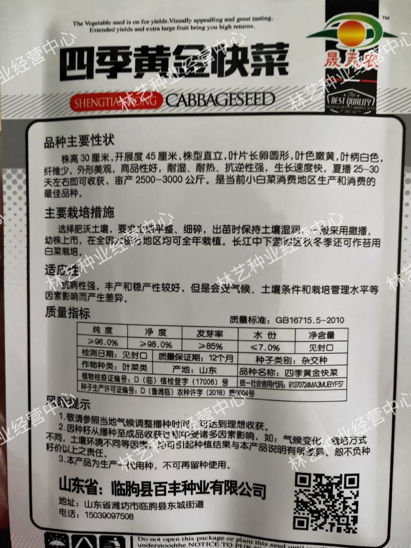 黄金快菜种子小白菜种子30天成熟抗热抗病抗湿四季盆栽种植