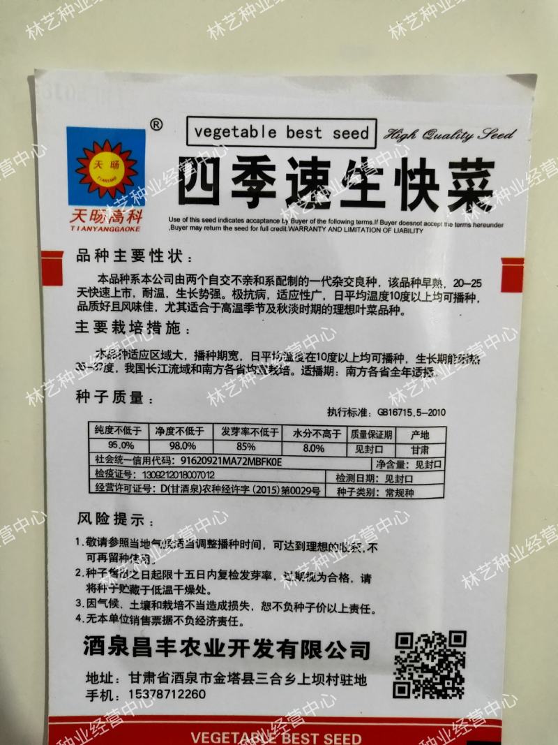 原装快菜种子四季速生耐寒耐热大小白菜籽可阳台盆栽杂交蔬菜