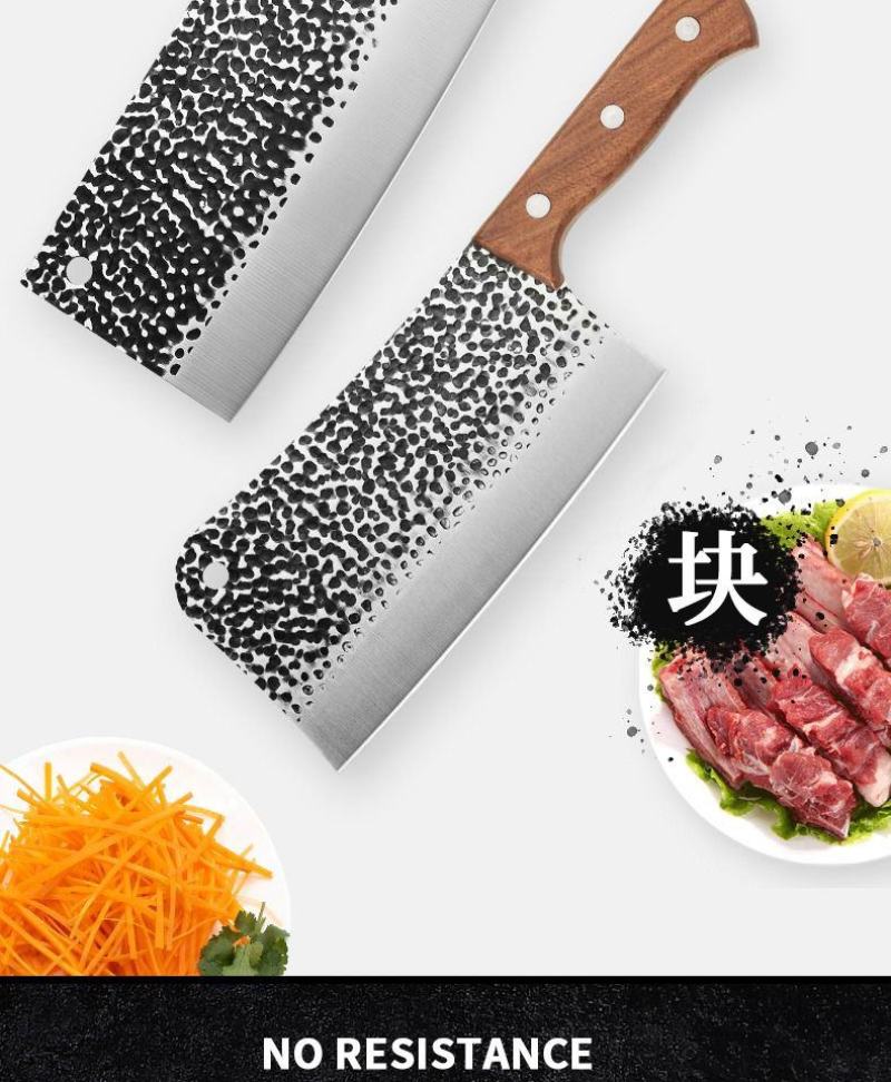 龙泉菜刀家用锋利刀具厨房厨师专用切菜刀锻打切片切肉砍骨刀