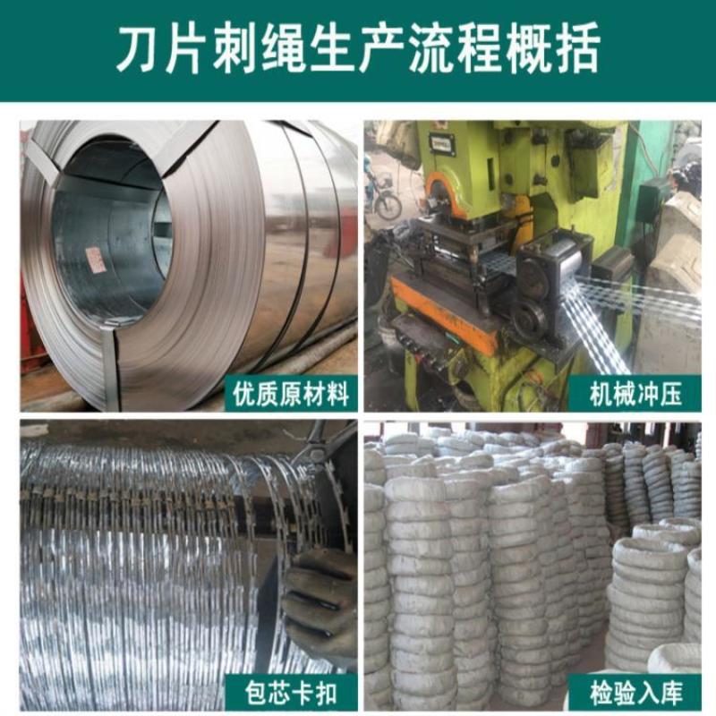 不锈钢刀片刺绳单双股围墙防盗防爬钢丝刺绳带刺镀锌刀片