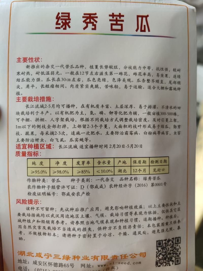 绿秀苦瓜种子