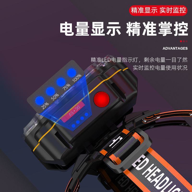 LED头灯强光远射可充电防水超亮头戴式夜钓灯矿灯户外家用