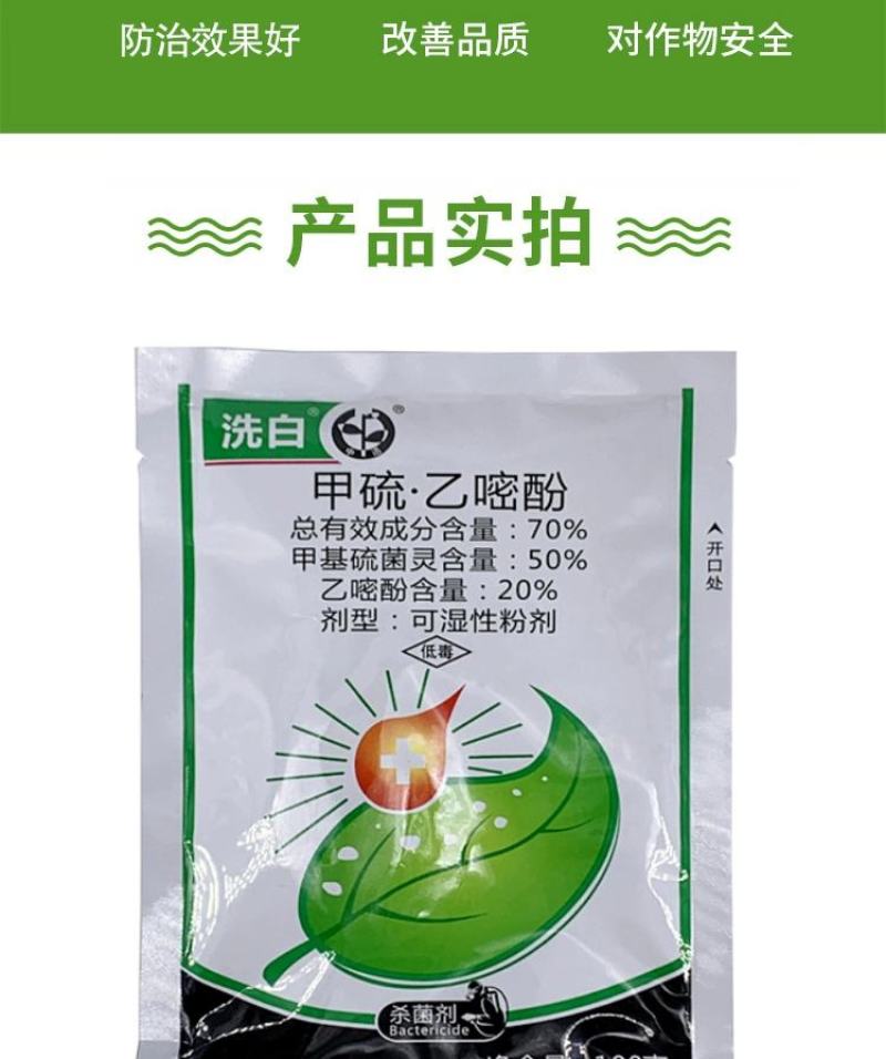 中迅洗白甲基硫菌灵乙嘧酚月季草莓黄瓜番茄甜瓜苹果白粉病杀