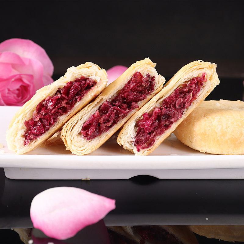 云南鲜花饼玫瑰饼云南特产鲜花饼玫瑰花饼休闲食品糕点包邮