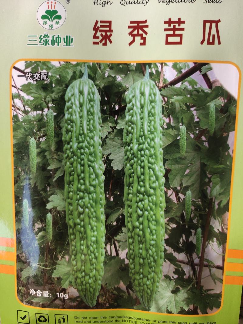 绿秀苦瓜种子，杂交一代，耐寒耐热，抗性强，瓜条整齐顺直