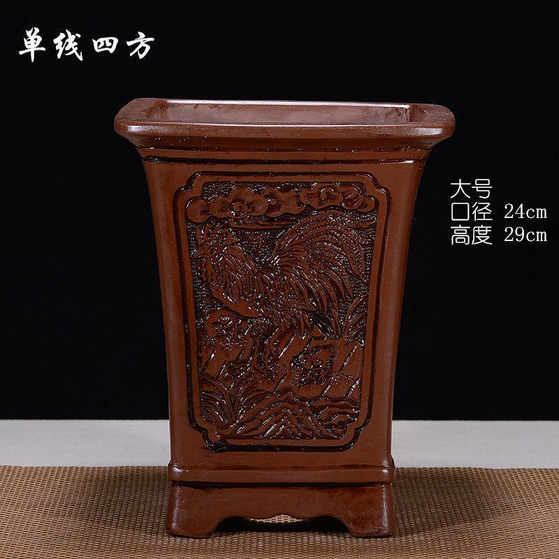 中国风紫砂兰花花盆君子兰陶瓷特大号大号特价清仓批发兰花专