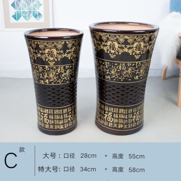高筒陶瓷花盆特大号鸭脚木发财树金钱树室内客厅落地花盆特价