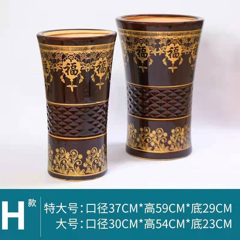 高筒陶瓷花盆特大号鸭脚木发财树金钱树室内客厅落地花盆特价
