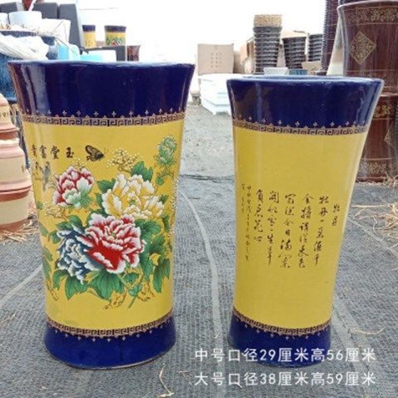 高筒陶瓷花盆特大号鸭脚木发财树金钱树室内客厅落地花盆特价