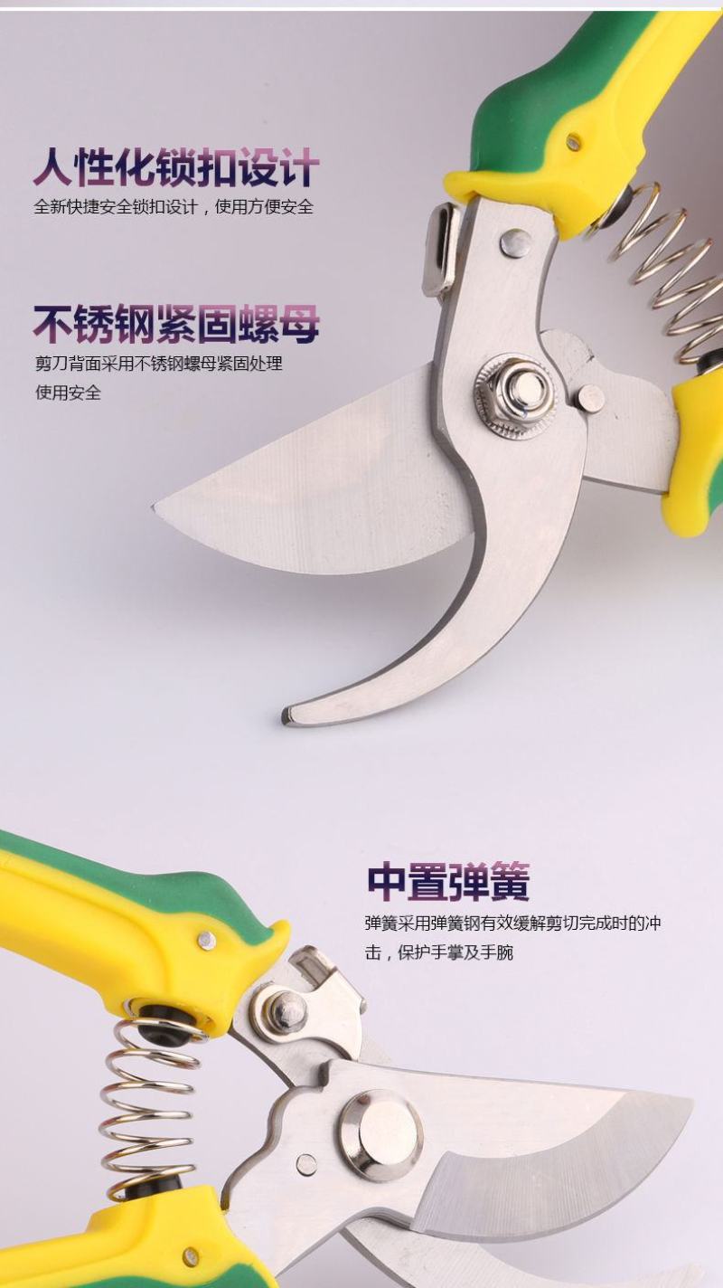 园艺修枝剪不绣钢花卉摘果专用花艺果树粗枝剪子家用园林大剪