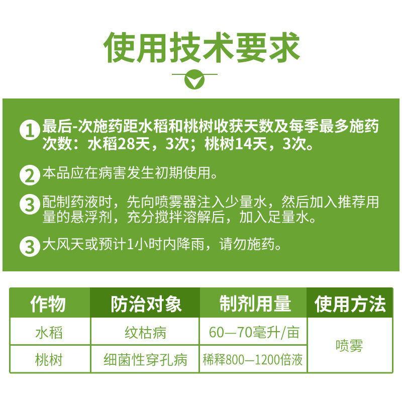 碧穗40%戊唑·噻唑锌纹枯病细菌性穿孔病农药杀菌剂