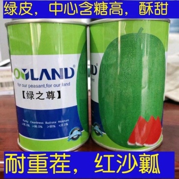 【纯绿皮】绿之尊西瓜种子耐重茬沙瓤大红瓤酥甜高糖