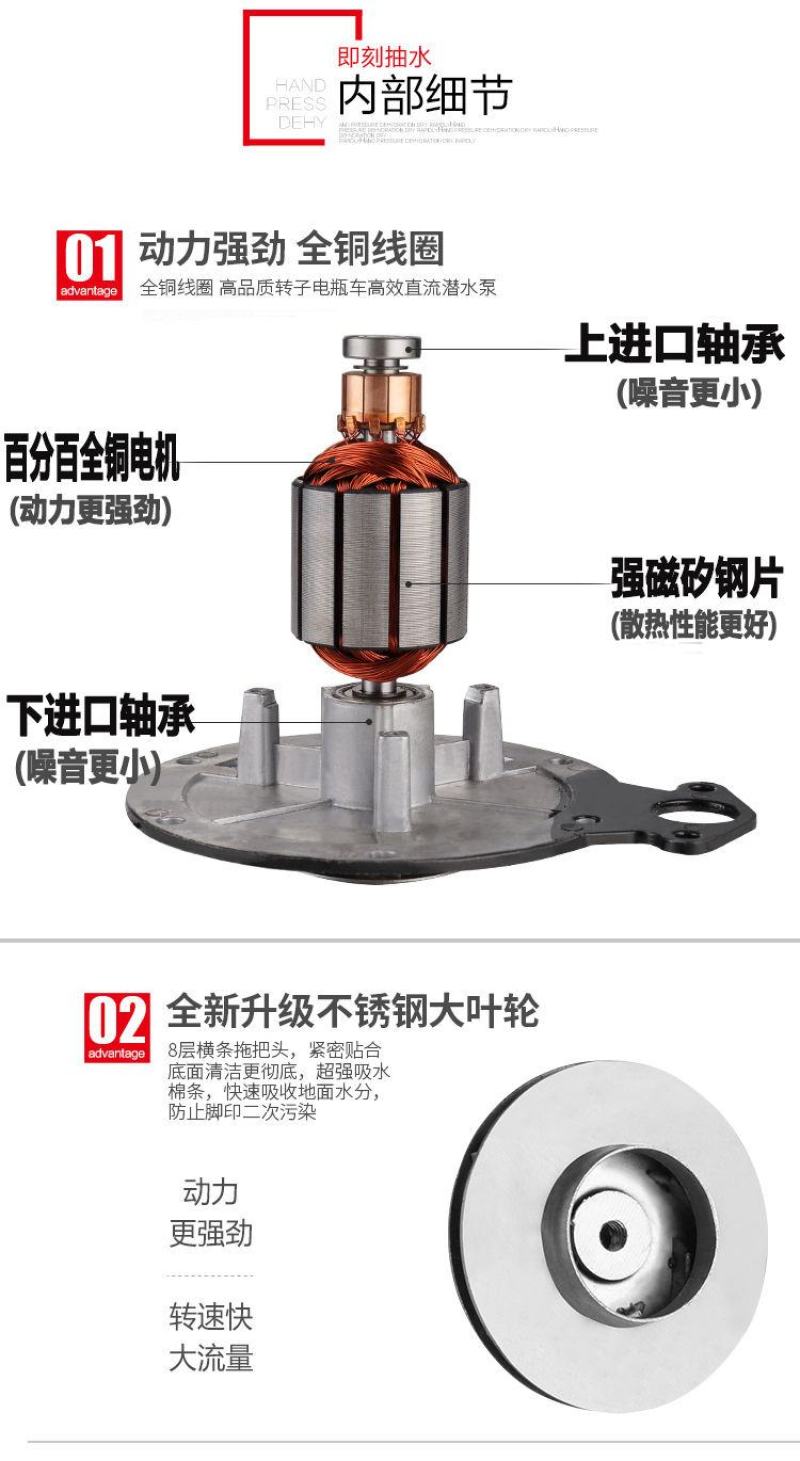 抽水泵48V高扬程直流潜水泵可插电瓶车直接使用农用水泵
