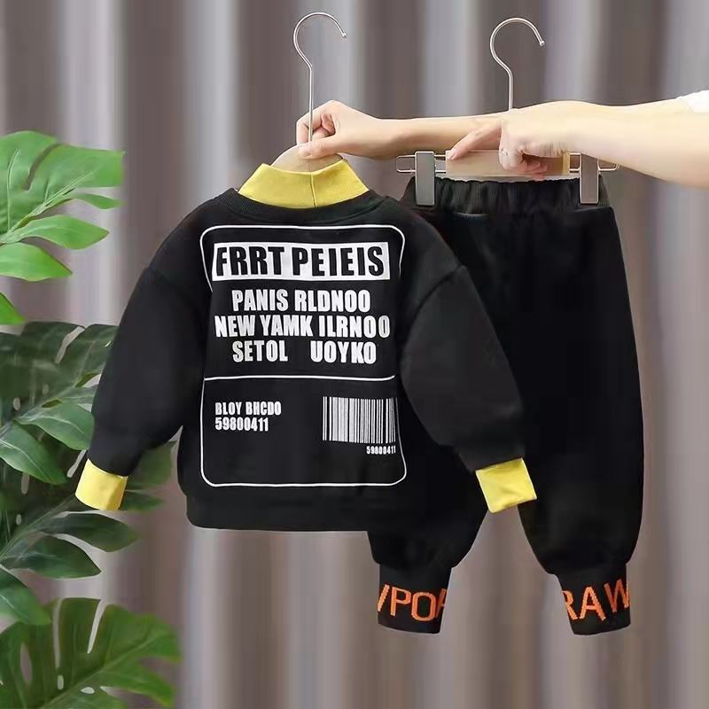 爆款儿童动运卫衣套装批发经典帽连设计优质衣卫
