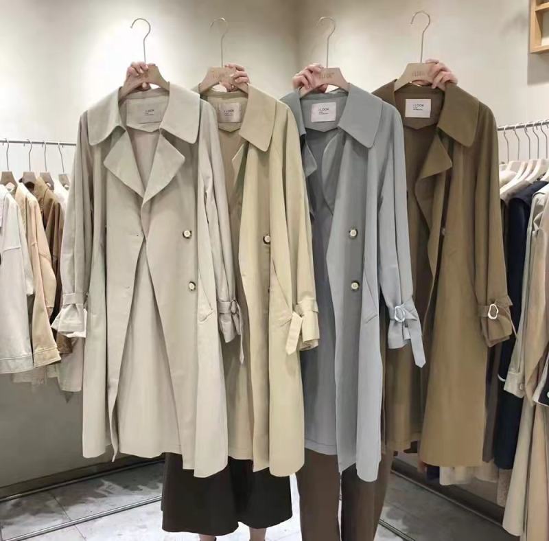 2022早春新款东大门韩版女装风衣批发优质面料