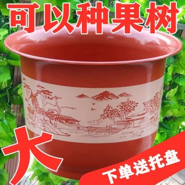 特大号塑料花盆包邮批发带托盘仿瓷绿萝果树盆栽多肉君子