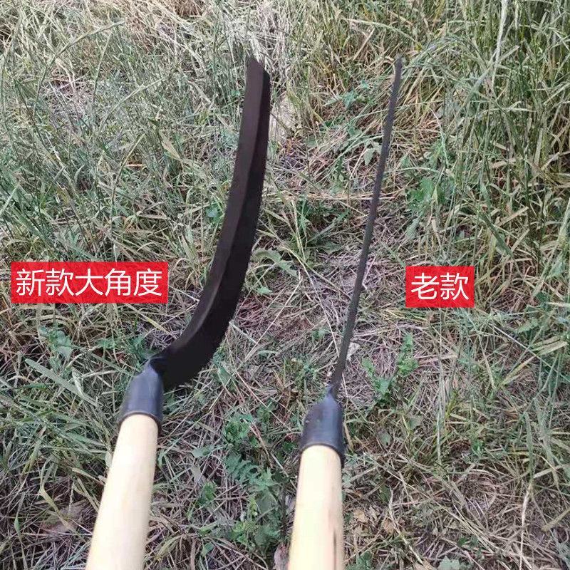 镰刀户外长柄加长割草刀农用除草工具左手大钐镰割芦苇水草镰