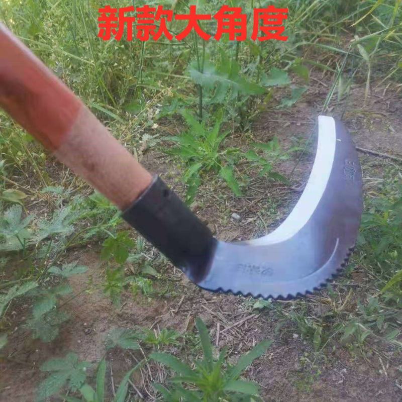 镰刀户外长柄加长割草刀农用除草工具左手大钐镰割芦苇水草镰