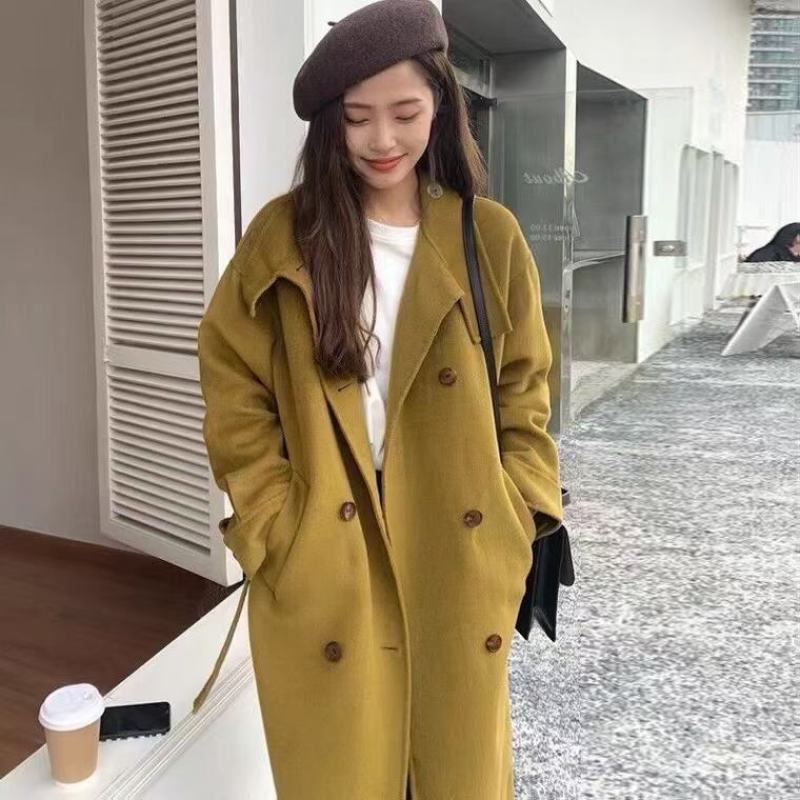 韩版妮子大衣外套码数齐全仿羊毛双面大妮衣