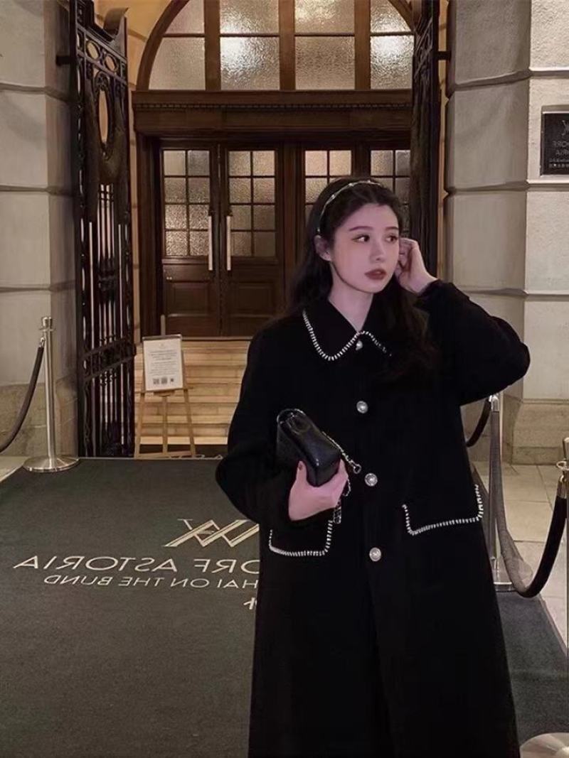 韩版妮子大衣外套码数齐全仿羊毛双面大妮衣