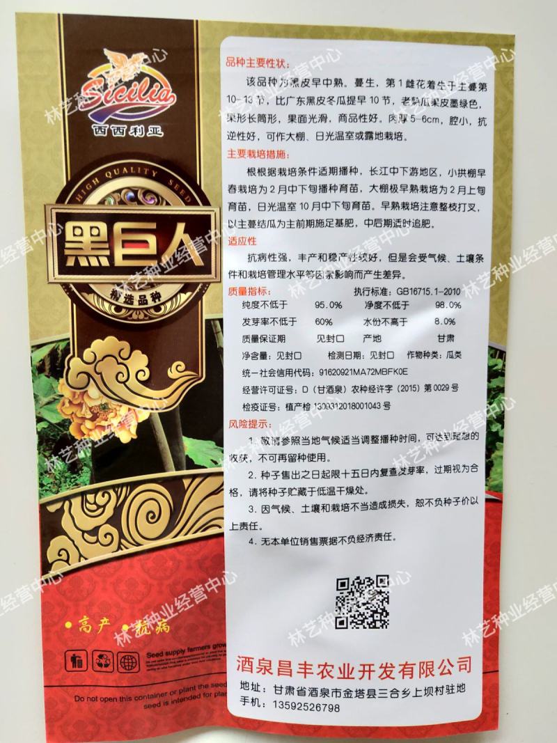 黑巨人冬瓜种子黑皮大冬瓜种子四季高产冬瓜籽庭院大田蔬菜种